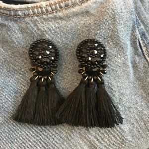 H&M Black Fringe Earrings